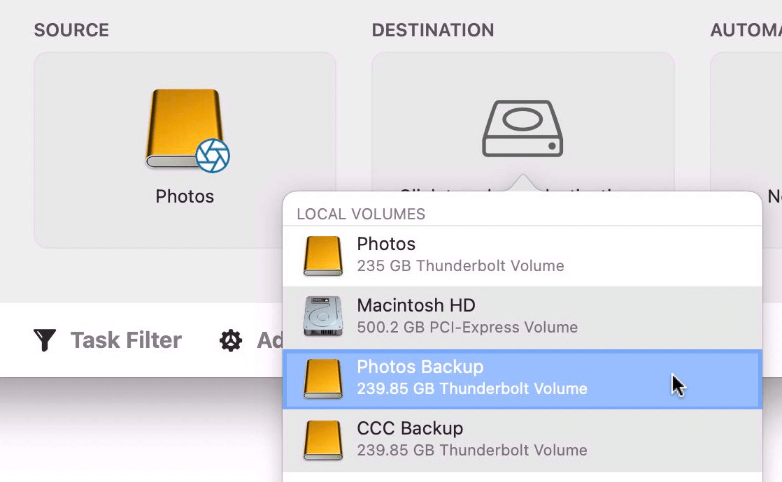 Cloning external drive with Carbon Copy Cloner