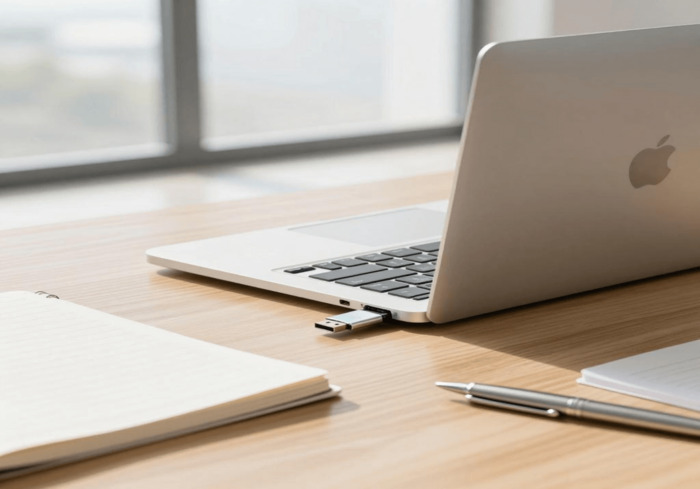 Connect a USB flash drive to Mac for disk cloning