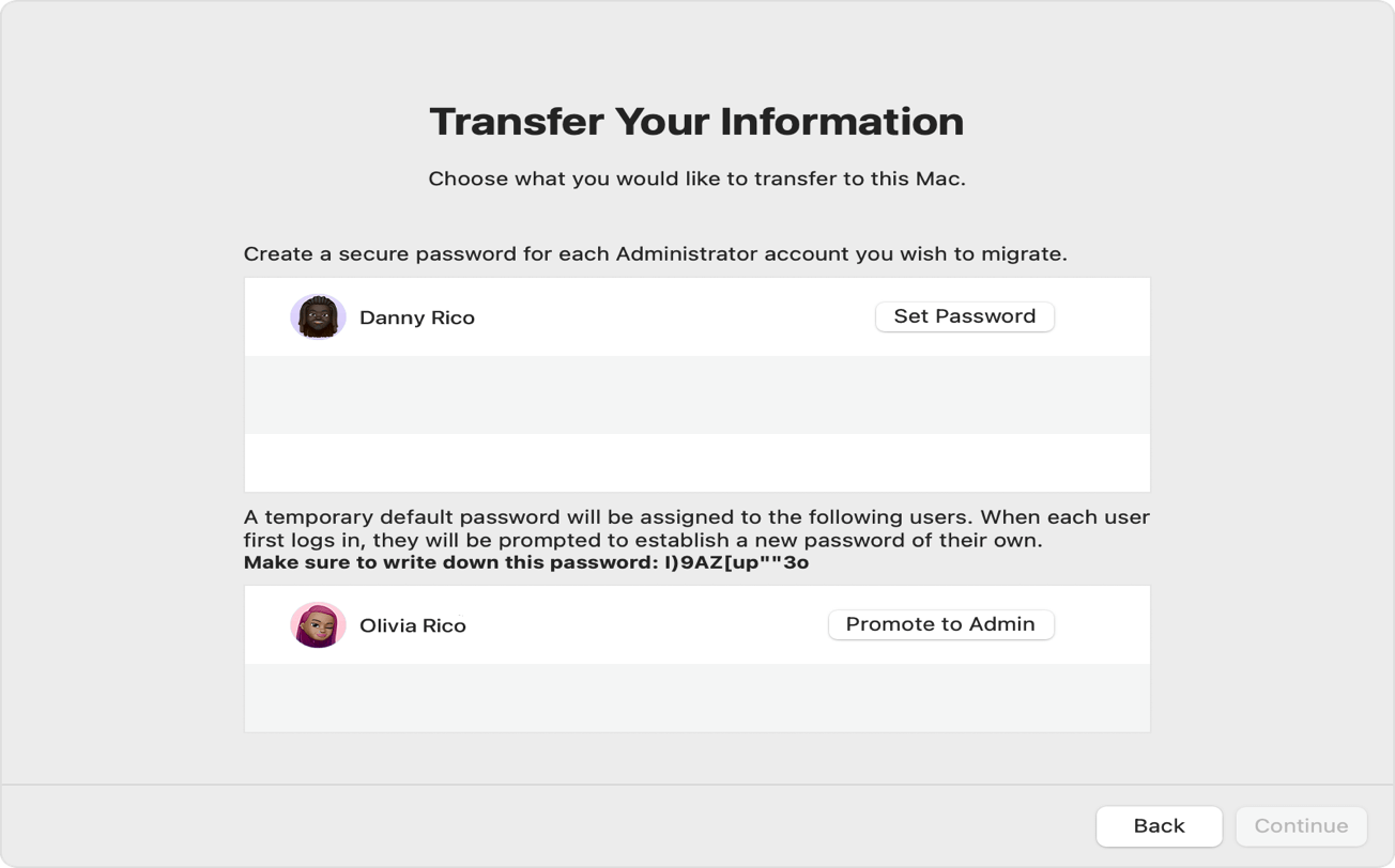 Start to copy selected OS data to the new Mac