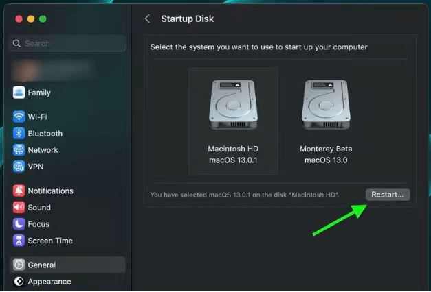 Select external hard drive to boot by default