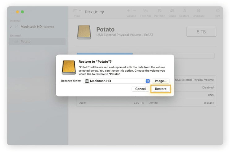 Mac disk clone software - Disk Utility