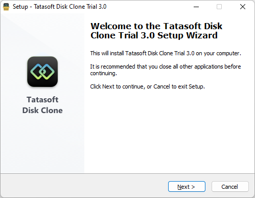 Installing Tatasoft Disk Clone for Windows