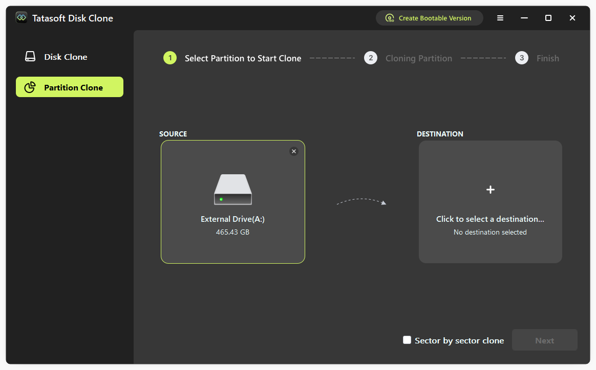 Select Partition Clone 