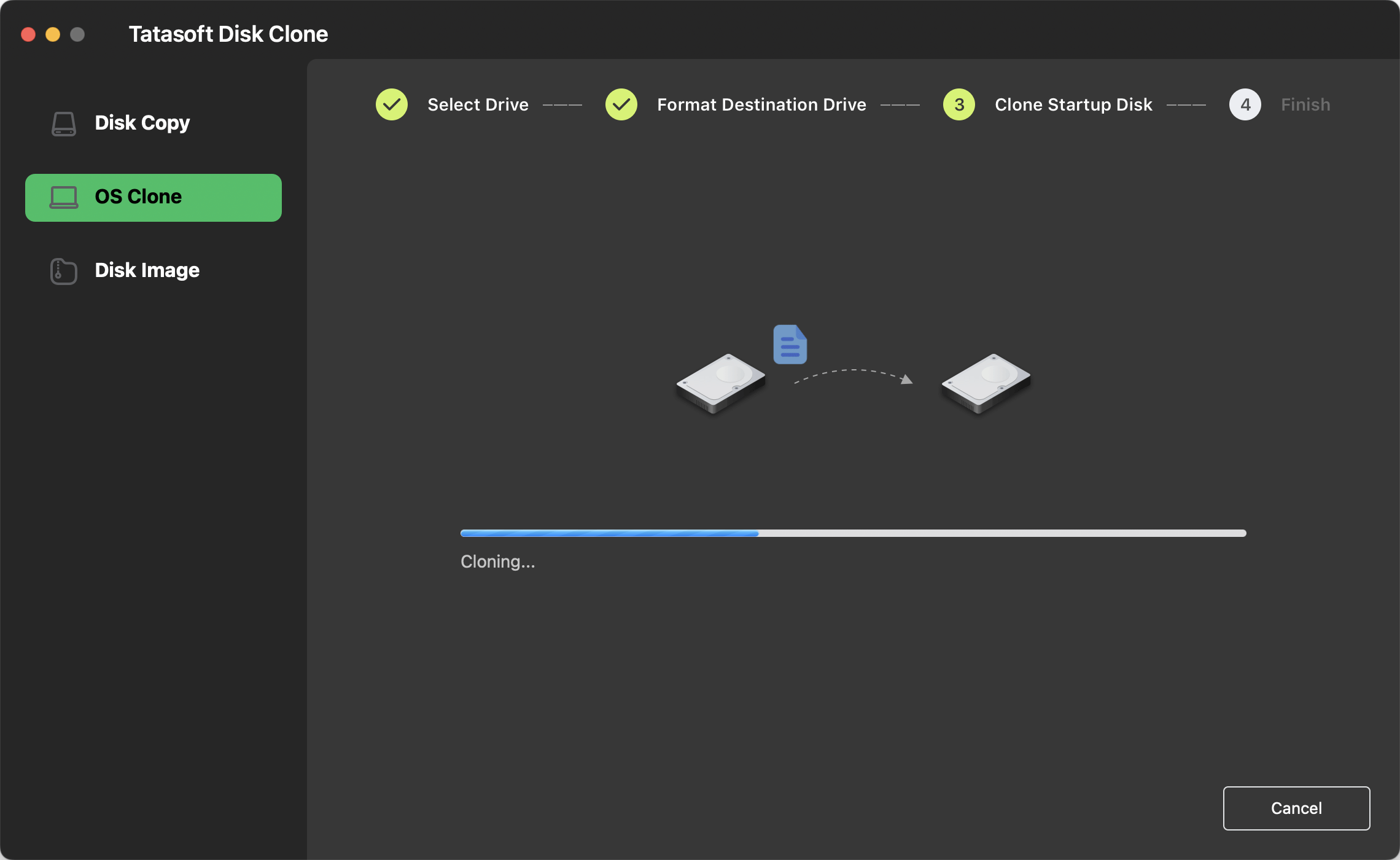 Format the destination drive to clone Mac hard drive