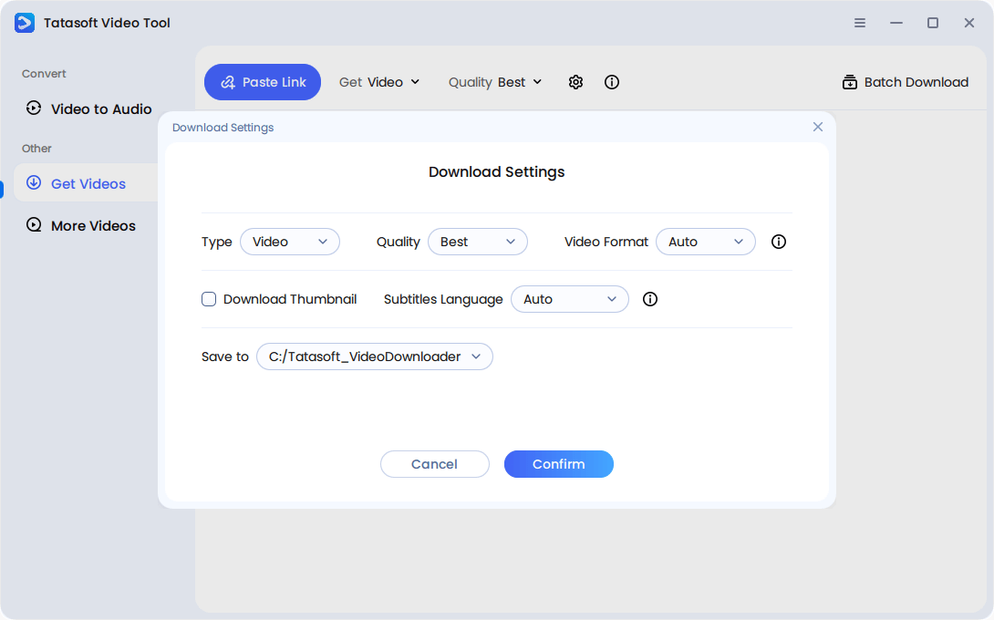 Step 1. Configure Download Settings.
