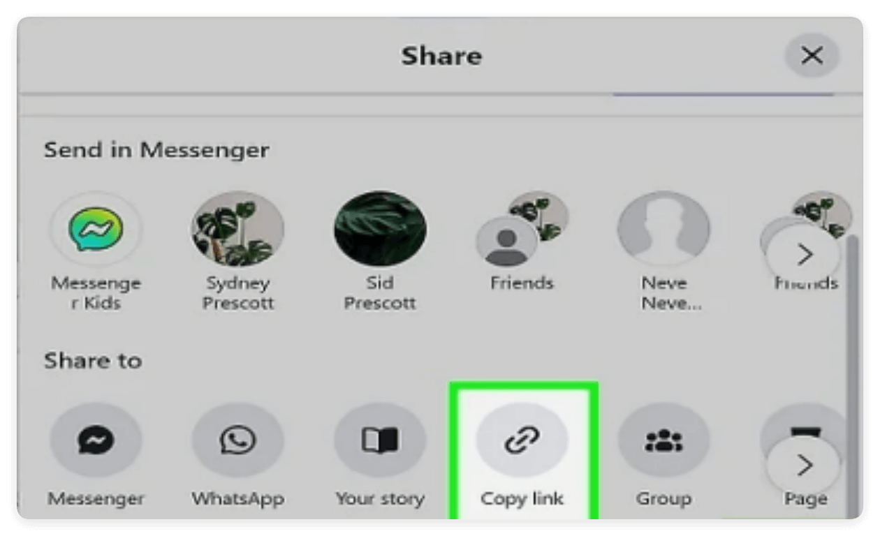 Copy Facebook video link