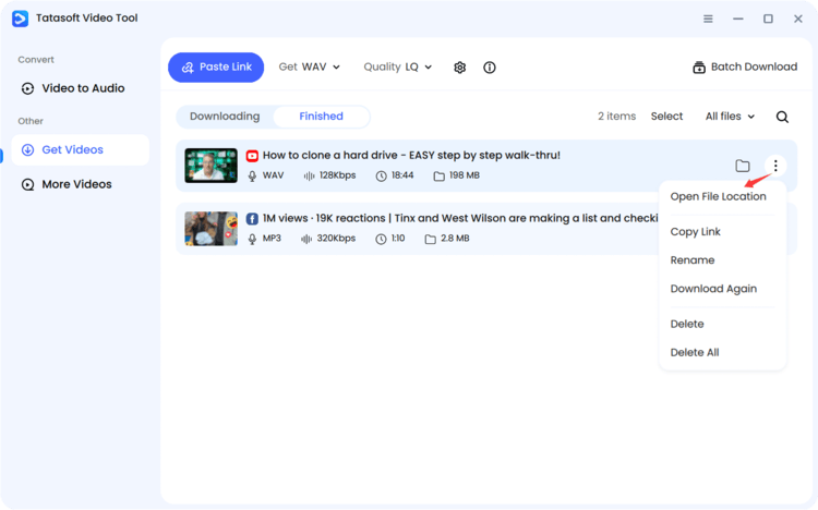 Access WAV audio location