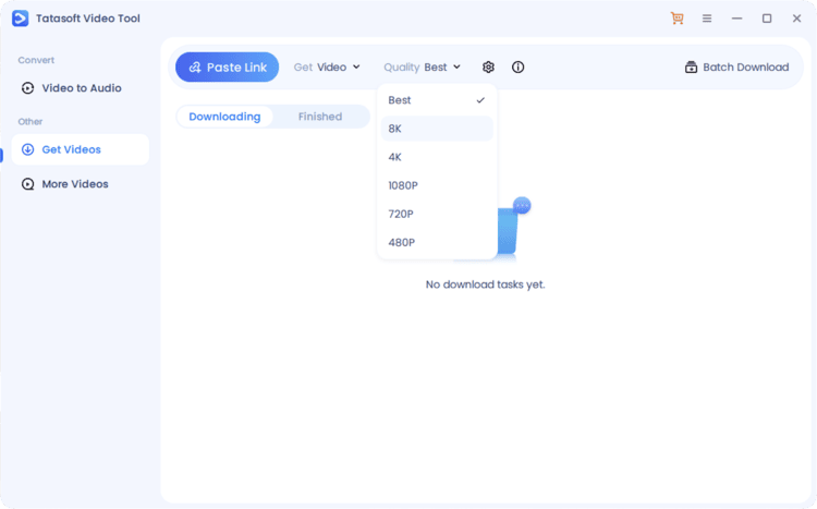 Choose format and Quality for FB video downloading