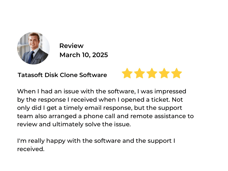 User review for Tatasoft Disk Clone