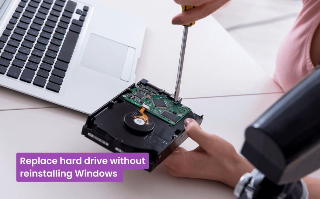 Replace hard drive without reinstalling Windows